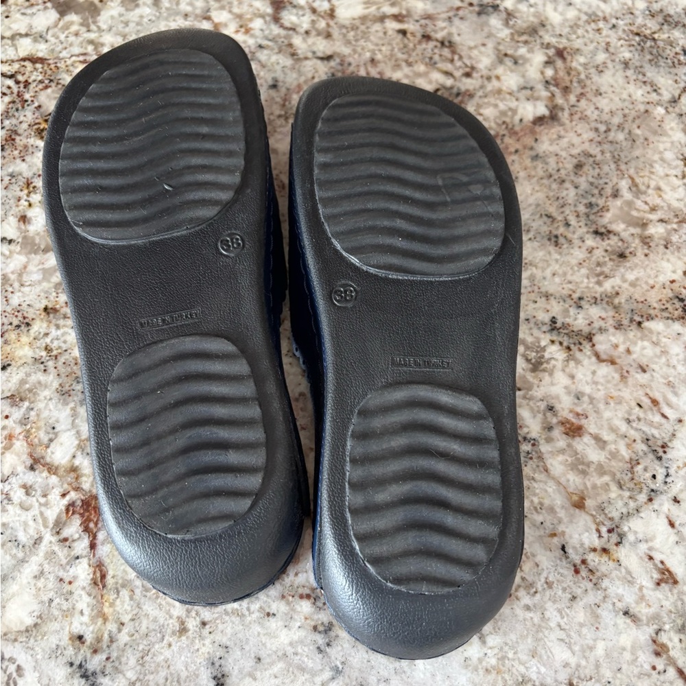 Comfort Slide Mules with Floral Cutouts - Navy - Picture 4 of 4